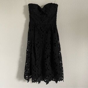 NWT Francesca's Alya Women's Black Harpeth Strapless Lace Dress Size Small